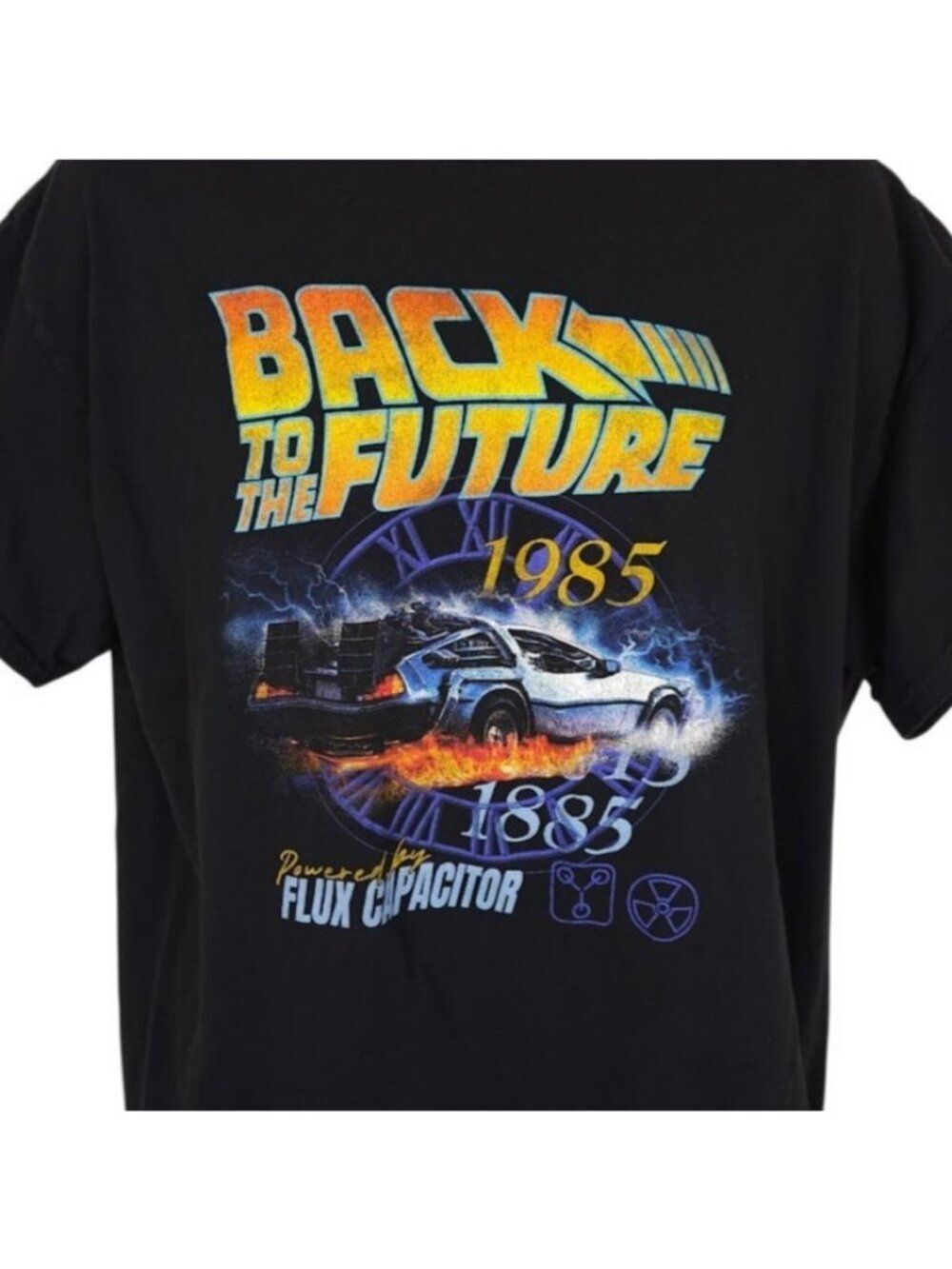 Back To The Future T Shirt Mens Size XL Black Powered By Flux Capacitor